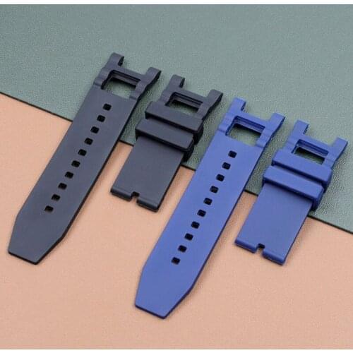 Watch Accessories Applicable for INVICTA Invera Russian Diver Notch Rubber Black Blue 28mm Silicone Strap
