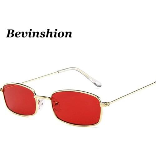 Brand Designer Small Frame Metal Square Sunglasses Women Men Cool Sexy Mini Ladies Sun Glasses Clear Red Pink Cheap Eyeglasses