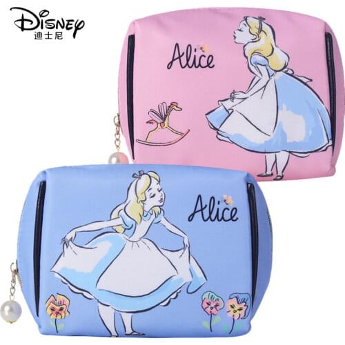 Disney Alice Make UP Bag Girl Clutch Cosmetic Bag Storage Bag Large Capacity Portable Travel Waterproof Wash Bag Toiletry Bag
