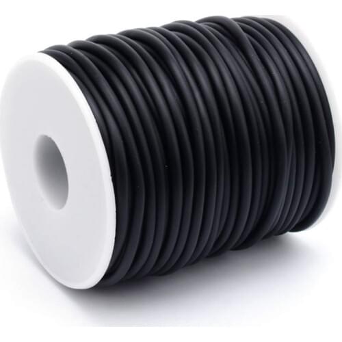 1 Roll 2mm 3mm 4mm 5mm Hollow Pipe Tubuing Rubber Cord with 1mm/1.5mm/2mm/3mm Hole Solid Rubber Tube Cord with Plasic Spool
