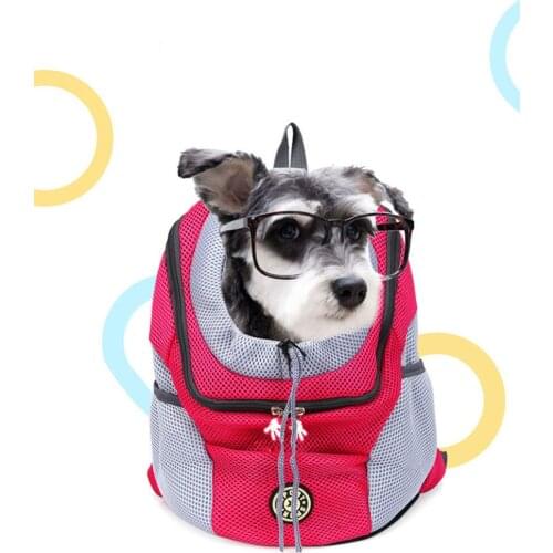 Outdoor Portable Double Shoulder Dog Bag Travel Pet Carrier Backpack Sac Pour Chien Mesh Pet Backpack Carry On Dog Supplies