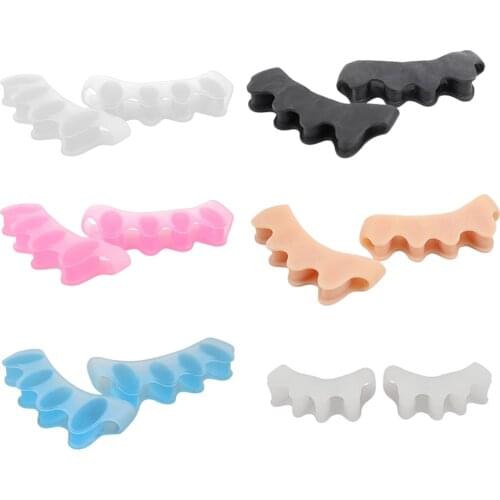 1Pair Toe Separator Five Holes Hallux Valgus Corrector Orthopedic Hammer Straightener Spreader Foot Care Treatment Tool