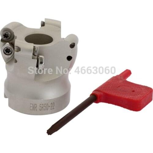 1pc 4 flute EMR 5R 50-22-4T face mill milling with T15 Wrench for round inserts type R5 RPMW1003
