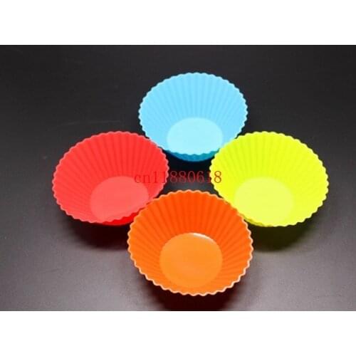 1000pcs/lot FreeShipping Random colors Round Shape Silicone Muffin Cases Cake Cupcake Liner Baking Mold Tools & Gadgets