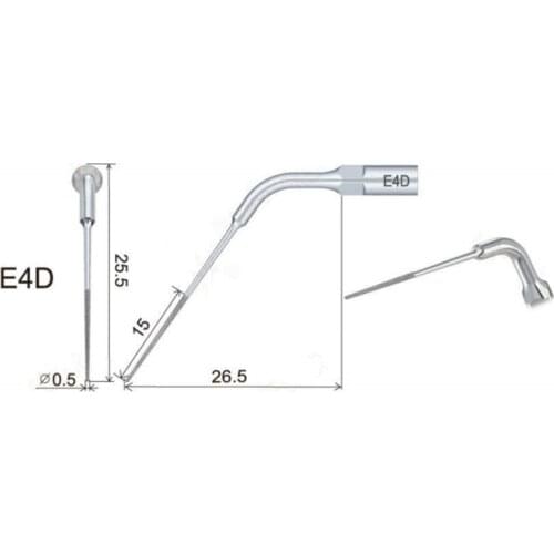 2PCS Dental Ultrasonic Scaler Endodontics Tip E4D Fit Woodpecker EMS Original DEASIN