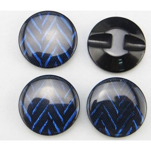 20PCS 21MM DEEP BLUE Dyed RESIN Stripe buttons coat boots sewing clothes accessories R-012