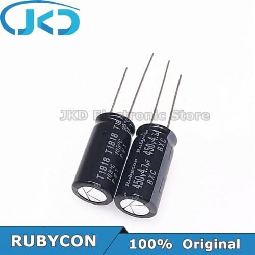 20pcs RUBYCON 4.7UF 450V 10*20mm 4.7UF450V 450V4.7UF 10x20mm Aluminum Electrolytic Capacitor