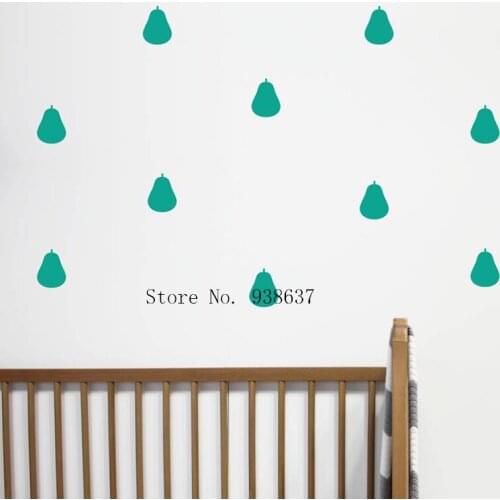 24 Pcs Mini Pear Wall Stickers For Nursery Kids Room diy Decoration Removable Fruit Wall Decal Living Room Home Decor ZA881