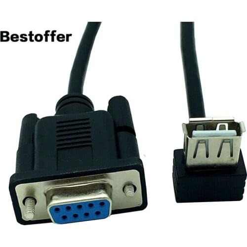 25cm RS232 DB9 Female Jack to USB A Female Serial Conversion Cable Adapter