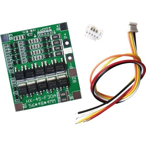 4 Strings Battery Protection Board with Balanced 30A for LED Lights Solar Lights Battery