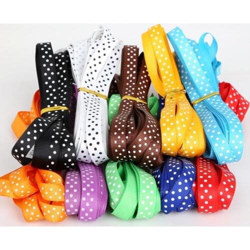 5y 3/8" 10mm Dot Printed Grosgrain Ribbon Garment Sewing Accessories Headwear Material DIY Decorative arts and crafts