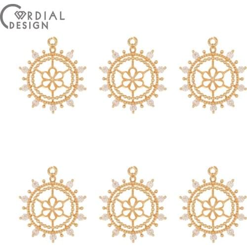 Cordial Design 50Pcs 18*21MM Earring Accessories/CZ Charms/Hand Made/Blank Tray/Pendant/Jewelry Findings & Components/DIY Making