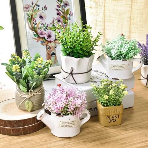 Home Decoration Accessories Fake Flower Potted Plant Decoration Simulation Flower Green Plant Plastic Flower Indoor Living Room