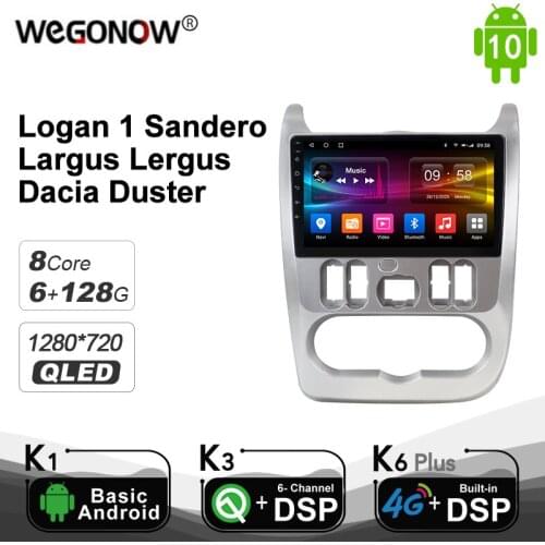 Carplay PX6 Android10.0 Car DVD Player For Renault Logan 1 Sandero Dacia Duster 2009-2017 Lada Largus Lergus 2012-2020 GPS Radio