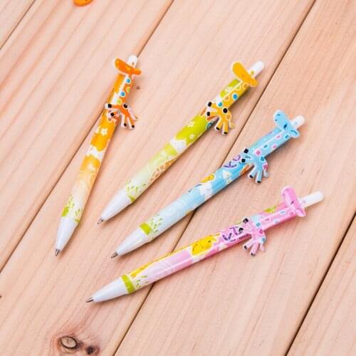 Free shipping!wholesale 100pcs/lot cute cartoon animal Giraffe pen onta fun ballpoint pen office school pen