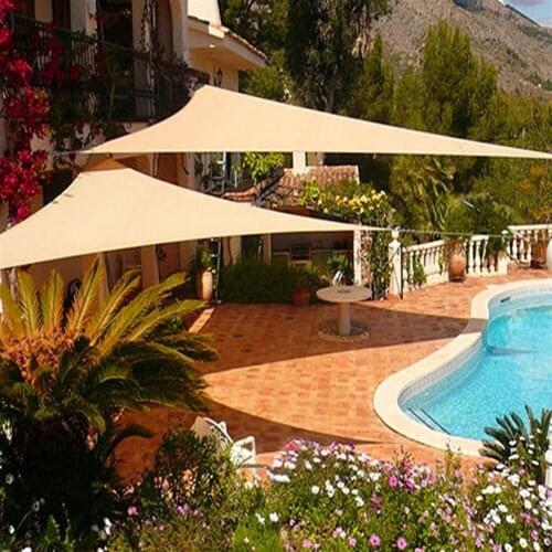 Beige Pergola Cover Canopy Triangular Waterproof Oxford Shade Sun Shade Outdoor Camping Sail Awnings