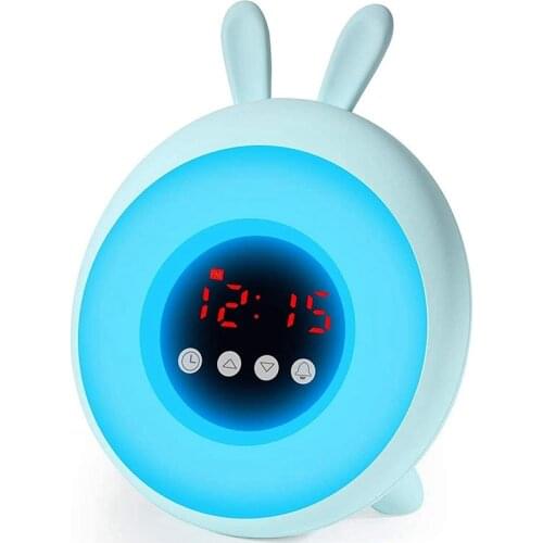 Childrens Alarm Clock-Children Sleep Training Clock, Colorful Night Lights and Alarm Clock-Cute Childrens Night Lights CNIM Ho