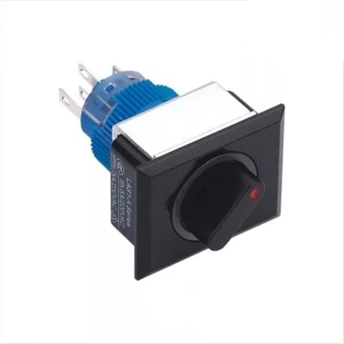 ELEWIND 22mm Rectangular Ring illuminated selector switch (PB223WJ-11X/21/G/12V/IP65)