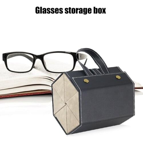 2 Slot Glasses Storage Box Display Organizer Eyewear Multifunctional Jewelry Handmade PU Leather Sunglasses Holder Case Bag