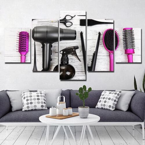 No Framed Canvas 5Pcs Hair Dressing Salon Wall Posters Paintings Decorative Prints Home Decor Living Room Decoration Pictures
