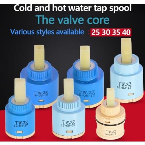 Kitchen basin faucet ceramic valve core 25/35/40 water heater water mixing valve core switch repair parts