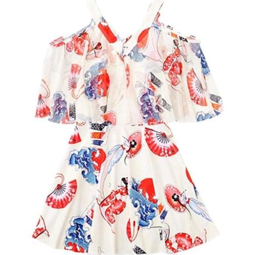 Swimsuit One Piece Conservative Floral Backless Bikini Skirt Swimsuit with Chest Pad for Swimming Pool Summer Sexy Beach Dress