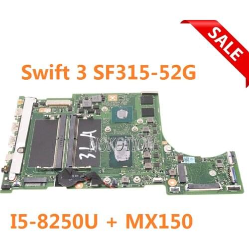 Nokotion ER5EA REV 2.3 NBGZA11002 NB.GZA11.002 For ACER Swift 3 SF315-52G laptop motherboard SR3LA I5-8250U Geforce MX150