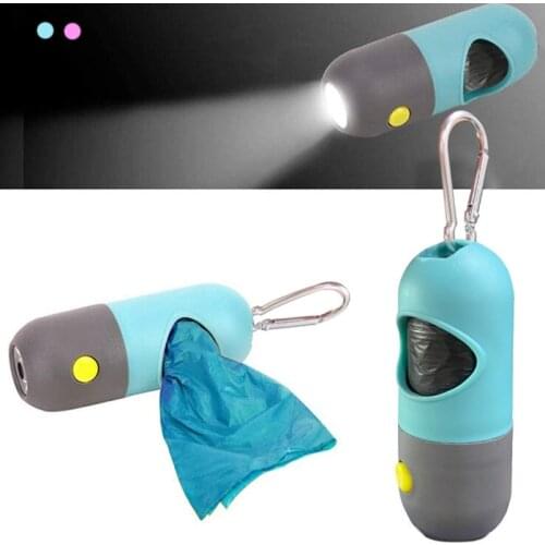 Dog Poop Bag Dispenser With LED Light Pet Cat Pick Up Waste Pouch Holder Outdoor Pets Supplies Portable Garbage Bags Organizer