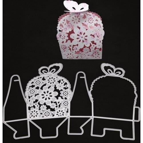 Metal Butterfly Gift Box Cutting Dies Stencils DIY Scrapbooking Card Embossing