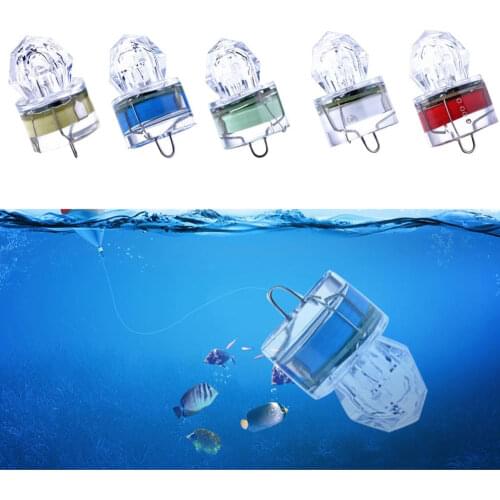 Mini Fishing Light Lamp ABS LED Waterproof Fishing Bait Light Deep Drop Underwater Lure Lamp Colorful Lure Fish Light Blue Red
