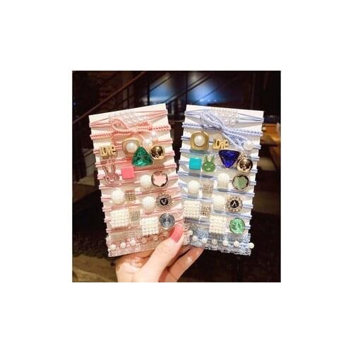 11pcs/bag Elastic Hair Bands Set Ponytail Holder for Women Girls Scrunchies Rubber Rope Gum Headdress Hair Style Accessories