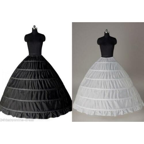 Fancy Newly Designed White 6 Hoop Wedding Ball Gown Crinoline Bridal Petticoat Skirt Underskirt
