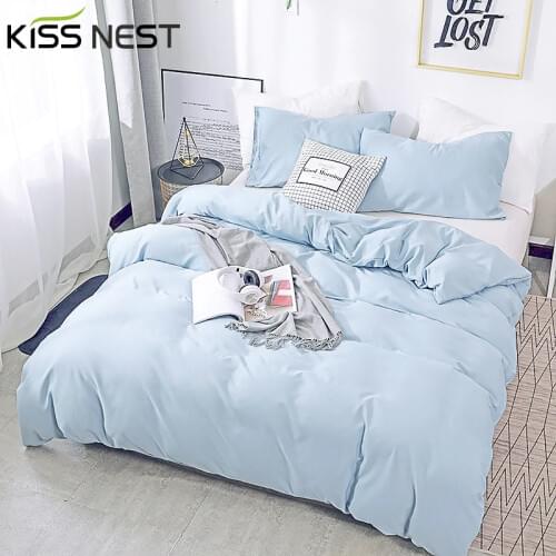 Solid Color Comforter Bedding Sets 2 3 Pieces Duvet Cover Winter Pillowcase Queen King Single Double Size,Modern Style Polyester
