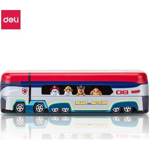 Deli Kawaii Pencil Case Cute Cartoon Bus Paw Patrol Pencil Box Student Gift Multifunctional Stationery Storage School Supplies
