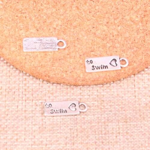 150pcs love to swim Charms Zinc alloy Pendant For necklace,earring bracelet jewelry DIY handmade 18*11mm