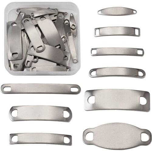 45pcs/box Rectangle 304 Stainless Steel Links Connectors Stainless Steel Color for Bracelet DIY Jewelry Making Accessories