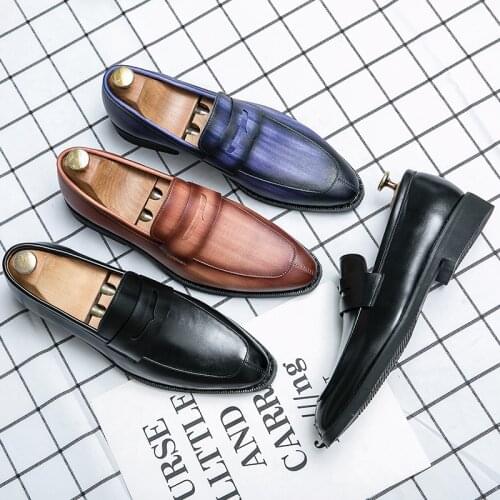 Plus Size 38--48 shoes men original Summer mens brand Italian shoes fashion mens dress shoes leather black wedding shoes обувь