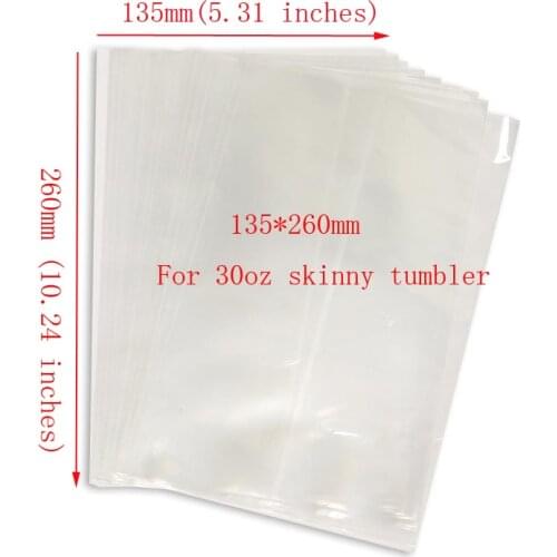 SUB135260 Sublimation Shrink Sleeve Heat Bag For 30oz Skinny Tumbler