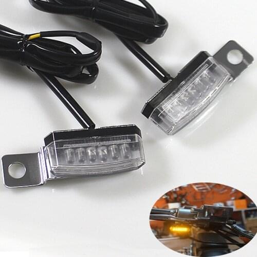 1 Pair Universal Motorcycle LED Turn Signal Indicator Light Mini Brake Clutch Lever Blinker For Honda Yamaha Suzuki