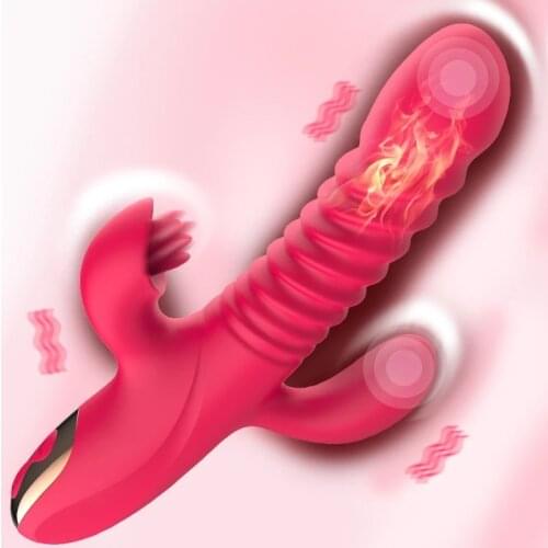 Vibrators Telescopic Vibration Built-in Heating Sheet Automatic Heat G Spot Dildo Vibrator Female Masturbation Sex Toy For Wom