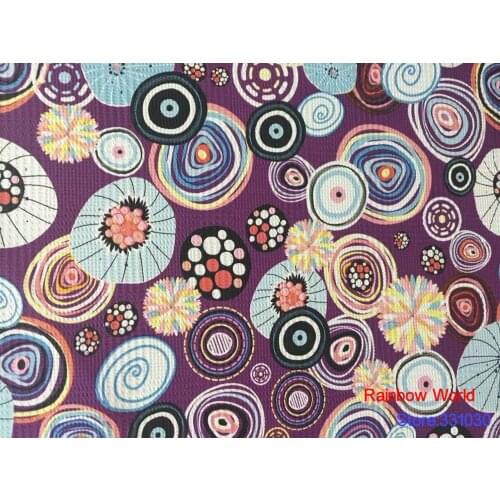 High Quality round pattern Faux PU Leather fabric for DIY sewing sofa table shoes bags bed material(1 yard)