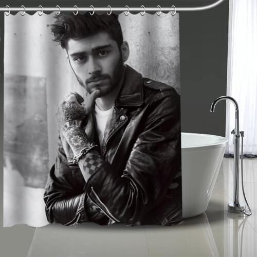 High Quality Zayn Malik Printing Shower Curtain Waterproof Curtains Bathroom Decor with Hooks Custom your image More size