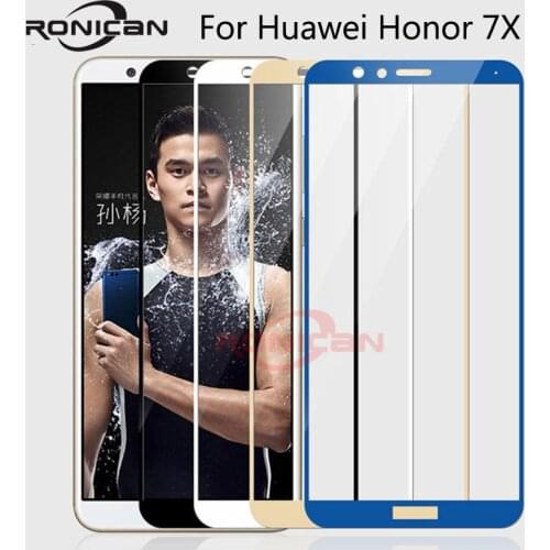 For Huawei honor 7x glass tempered For huawei honor 7 x X7 screen protector full cover on honor7x glas protective film Case 9h