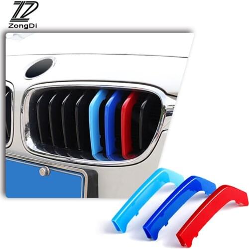 ZD For BMW E46 E90 F30 F34 E92 E93 3D M Styling Car Front Grille Trim Sport Strips Cover Motorsport Power Performance Stickers