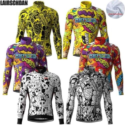 LairschDan Winter Bike Cycling Jacket Long Sleeve Thermal Fleece Sportswear Racing Bicycle Jersey Men maglia ciclismo invernale