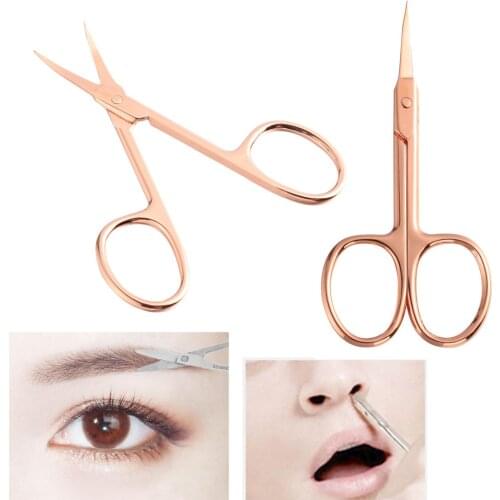 1PC Eyebrow Scissor Eyebrow Trimmer Eyebrow Eyelashes Nose Hair Remover Stainless Steel Manicure Scissors Cutter Makeup Tools