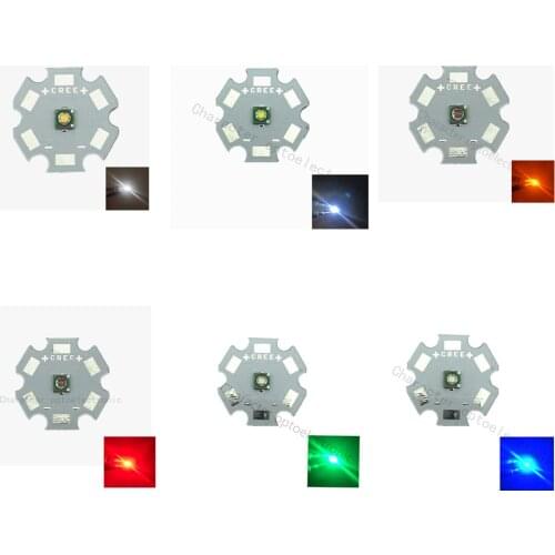 10PCS x 3W Cree XP-E High Power LED Neutral White Cool White Warm White Red Green Blue Yellow with 20/16/14/12/10/8MM heatsink