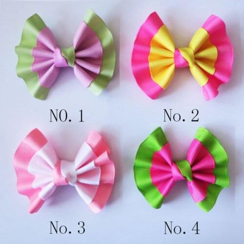 100 BLESSING Good Girl 3" Fan Hair Bow Clip Colorful Accessories Wholesale