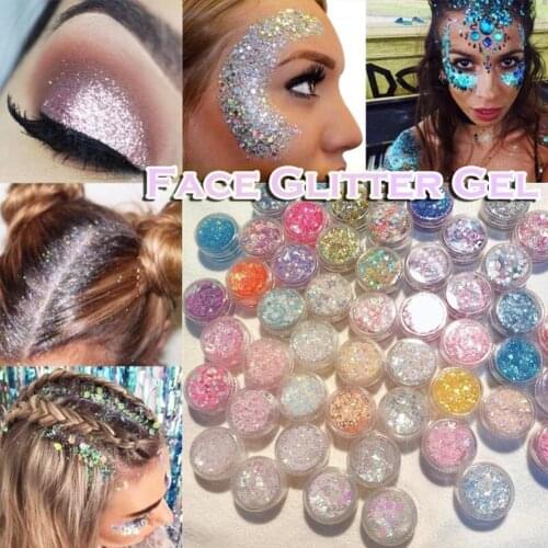 3g Glitter Glitter Gel Cream Glue-free Glitter Glitter Eye Mole Stickers Love Stars Stage Glitter Stickers Glitter Makeup T A0B3