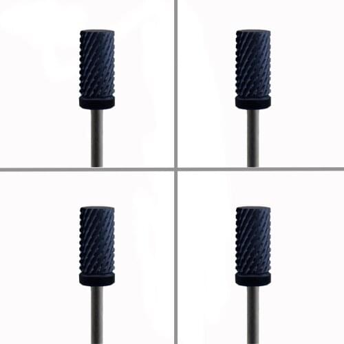 4pcs Black Ceramic Nail Drill Bit - Small Barrel Bit - XC